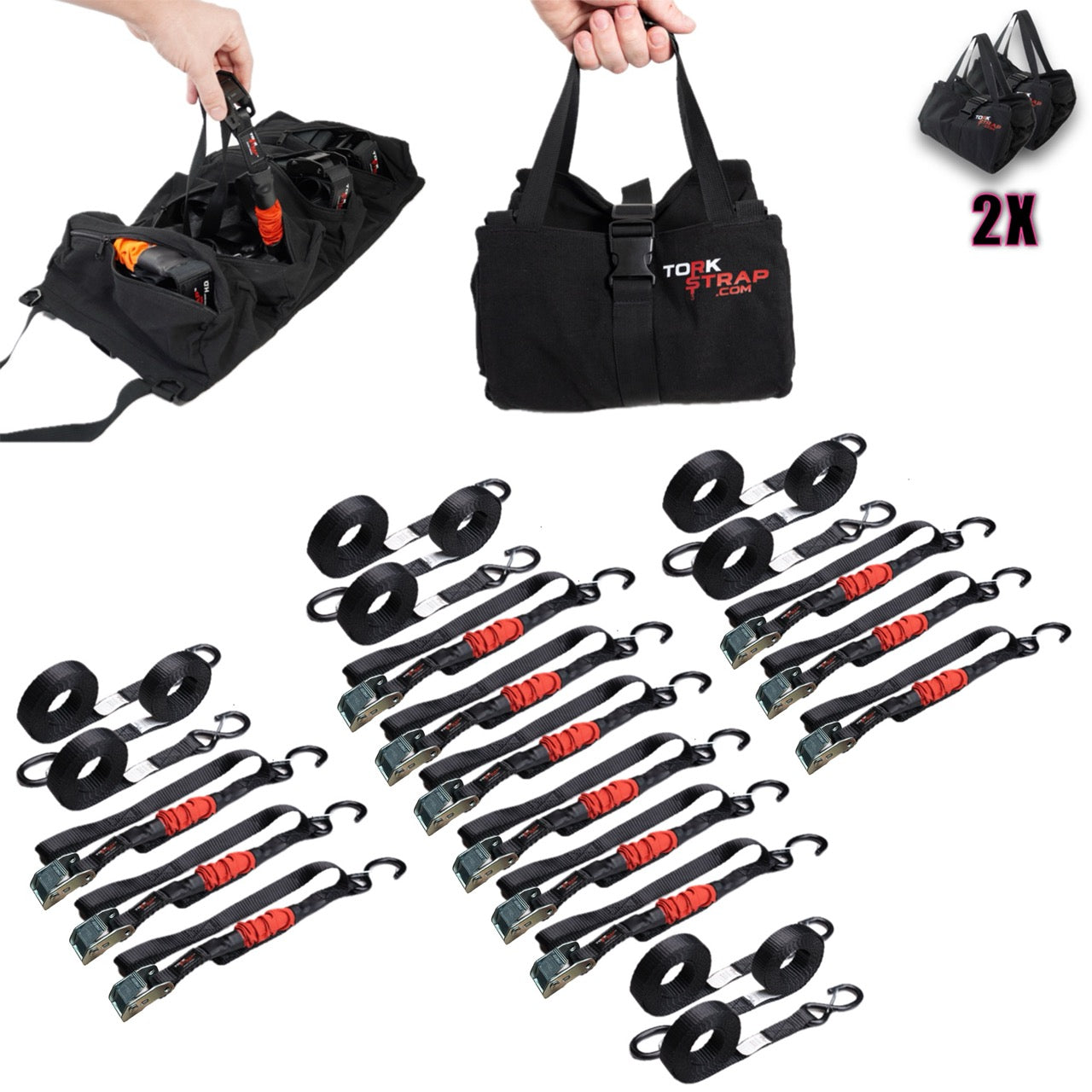 14'x1'' Spring Loaded Tie Down Straps | TorkStrap Model 500